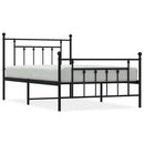 vidaXL fekete fém ágykeret fej- és lábtámlával 100 x 200 cm