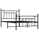 vidaXL fekete fém ágykeret fej- és lábtámlával 100 x 200 cm