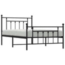 vidaXL fekete fém ágykeret fej- és lábtámlával 100 x 200 cm