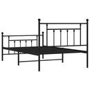 vidaXL fekete fém ágykeret fej- és lábtámlával 100 x 200 cm