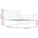 vidaXL fekete fém ágykeret fej- és lábtámlával 100 x 200 cm