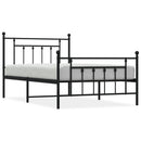 vidaXL fekete fém ágykeret fej- és lábtámlával 107 x 203 cm