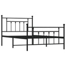 vidaXL fekete fém ágykeret fej- és lábtámlával 107 x 203 cm