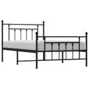 vidaXL fekete fém ágykeret fej- és lábtámlával 107 x 203 cm