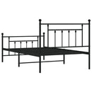 vidaXL fekete fém ágykeret fej- és lábtámlával 107 x 203 cm