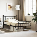 vidaXL fekete fém ágykeret fej- és lábtámlával 107 x 203 cm