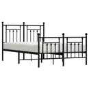 vidaXL fekete fém ágykeret fej- és lábtámlával 120 x 200 cm