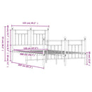 vidaXL fekete fém ágykeret fej- és lábtámlával 120 x 200 cm