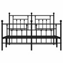 vidaXL fekete fém ágykeret fej- és lábtámlával 140 x 190 cm