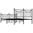 vidaXL fekete fém ágykeret fej- és lábtámlával 140 x 190 cm
