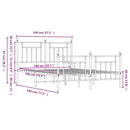 vidaXL fekete fém ágykeret fej- és lábtámlával 140 x 190 cm