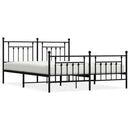 vidaXL fekete fém ágykeret fej- és lábtámlával 183 x 213 cm