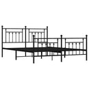 vidaXL fekete fém ágykeret fej- és lábtámlával 183 x 213 cm