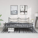 vidaXL fekete fém ágykeret fej- és lábtámlával 183 x 213 cm