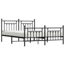 vidaXL fekete fém ágykeret fej- és lábtámlával 183 x 213 cm