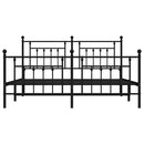 vidaXL fekete fém ágykeret fej- és lábtámlával 183 x 213 cm