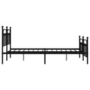 vidaXL fekete fém ágykeret fej- és lábtámlával 183 x 213 cm