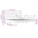 vidaXL fekete fém ágykeret fej- és lábtámlával 183 x 213 cm