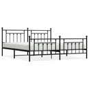 vidaXL fekete fém ágykeret fej- és lábtámlával 193 x 203 cm