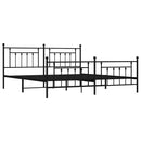 vidaXL fekete fém ágykeret fej- és lábtámlával 193 x 203 cm