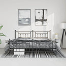 vidaXL fekete fém ágykeret fej- és lábtámlával 193 x 203 cm