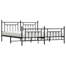 vidaXL fekete fém ágykeret fej- és lábtámlával 193 x 203 cm