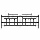 vidaXL fekete fém ágykeret fej- és lábtámlával 193 x 203 cm