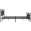 vidaXL fekete fém ágykeret fej- és lábtámlával 193 x 203 cm