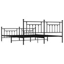 vidaXL fekete fém ágykeret fej- és lábtámlával 193 x 203 cm