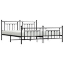 vidaXL fekete fém ágykeret fej- és lábtámlával 200 x 200 cm