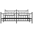 vidaXL fekete fém ágykeret fej- és lábtámlával 200 x 200 cm