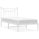 vidaXL fehér fém ágykeret fejtámlával 90x190 cm
