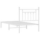vidaXL fehér fém ágykeret fejtámlával 90x200 cm