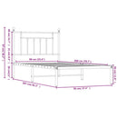 vidaXL fehér fém ágykeret fejtámlával 90x200 cm