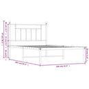 vidaXL fehér fém ágykeret fejtámlával 100x200 cm