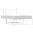 vidaXL fehér fém ágykeret fejtámlával 107x203 cm