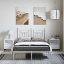 vidaXL fehér fém ágykeret fejtámlával 135 x 190 cm