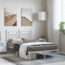 vidaXL fehér fém ágykeret fejtámlával 135 x 190 cm