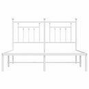 vidaXL fehér fém ágykeret fejtámlával 150 x 200 cm