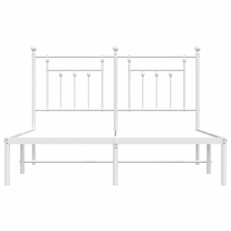 vidaXL fehér fém ágykeret fejtámlával 150 x 200 cm