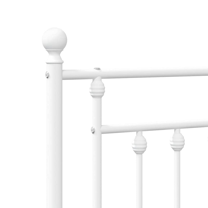 vidaXL fehér fém ágykeret fejtámlával 150 x 200 cm