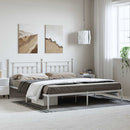 vidaXL fehér fém ágykeret fejtámlával 193 x 203 cm