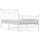 vidaXL fehér fém ágykeret fej- és lábtámlával 90 x 190 cm