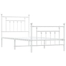 vidaXL fehér fém ágykeret fej- és lábtámlával 90 x 190 cm