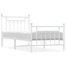 vidaXL fehér fém ágykeret fej- és lábtámlával 90x200 cm
