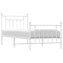 vidaXL fehér fém ágykeret fej- és lábtámlával 90x200 cm