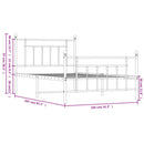 vidaXL fehér fém ágykeret fej- és lábtámlával 100x200 cm