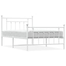 vidaXL fehér fém ágykeret fej- és lábtámlával 107 x 203 cm
