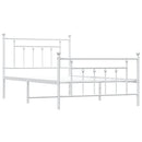 vidaXL fehér fém ágykeret fej- és lábtámlával 107 x 203 cm