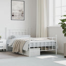 vidaXL fehér fém ágykeret fej- és lábtámlával 107 x 203 cm